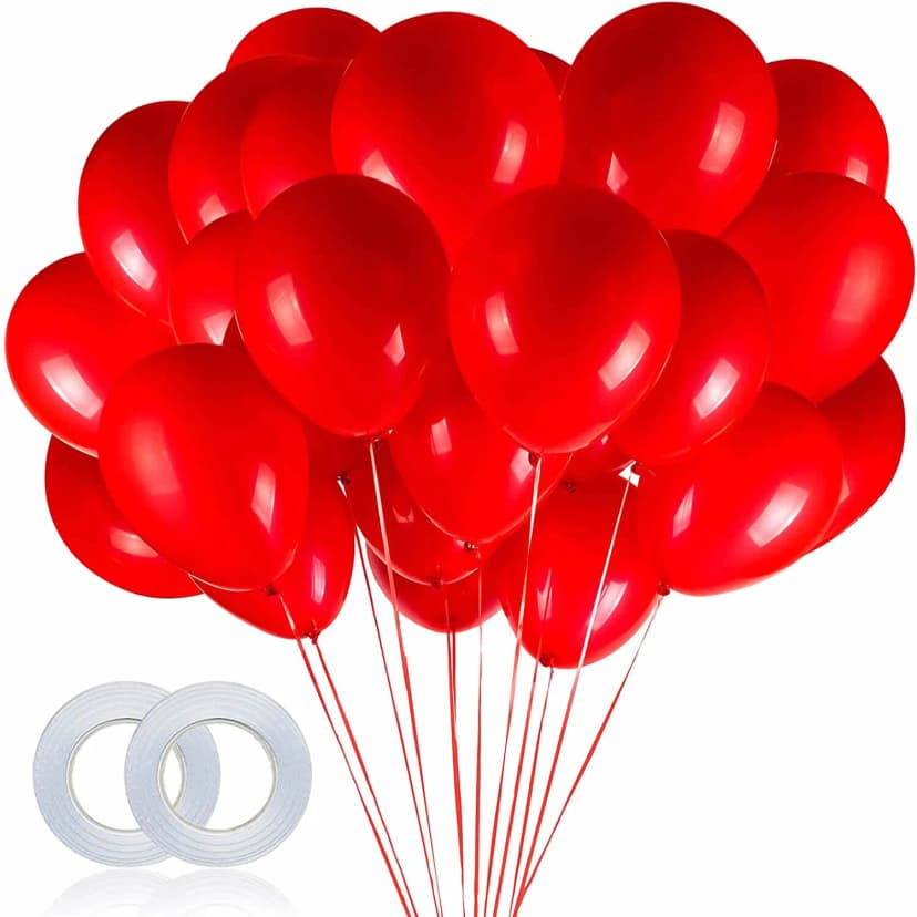 100 ROTE LUFTBALLONS für Helium Luft Party Deko Geburtstag Kindergeburtstag Ø30m