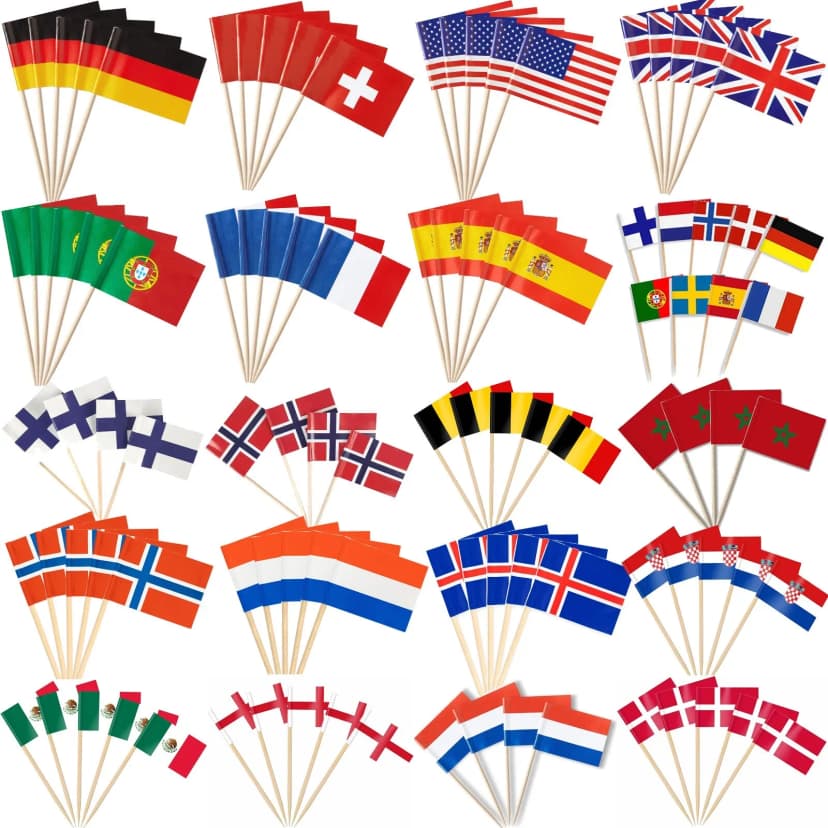 50 Flaggenpicker Länder Nationen Deko Picker Zahnstocher Flagge Geburtstag Party