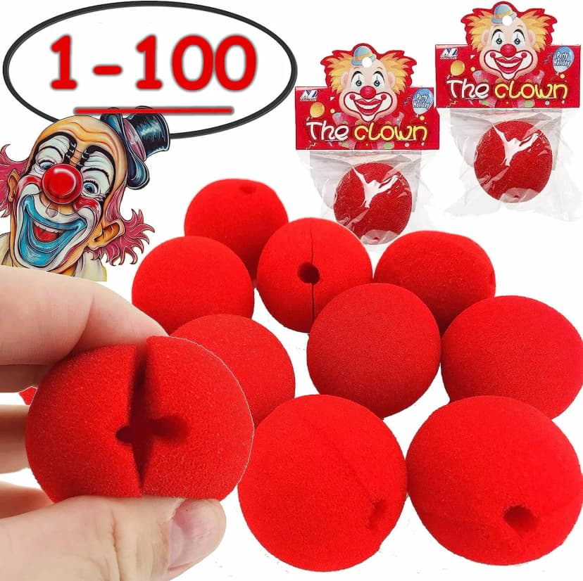 ROTE CLOWN NASEN - Clownsnasen Kindergeburtstag Party Karneval Fasching Red Nose