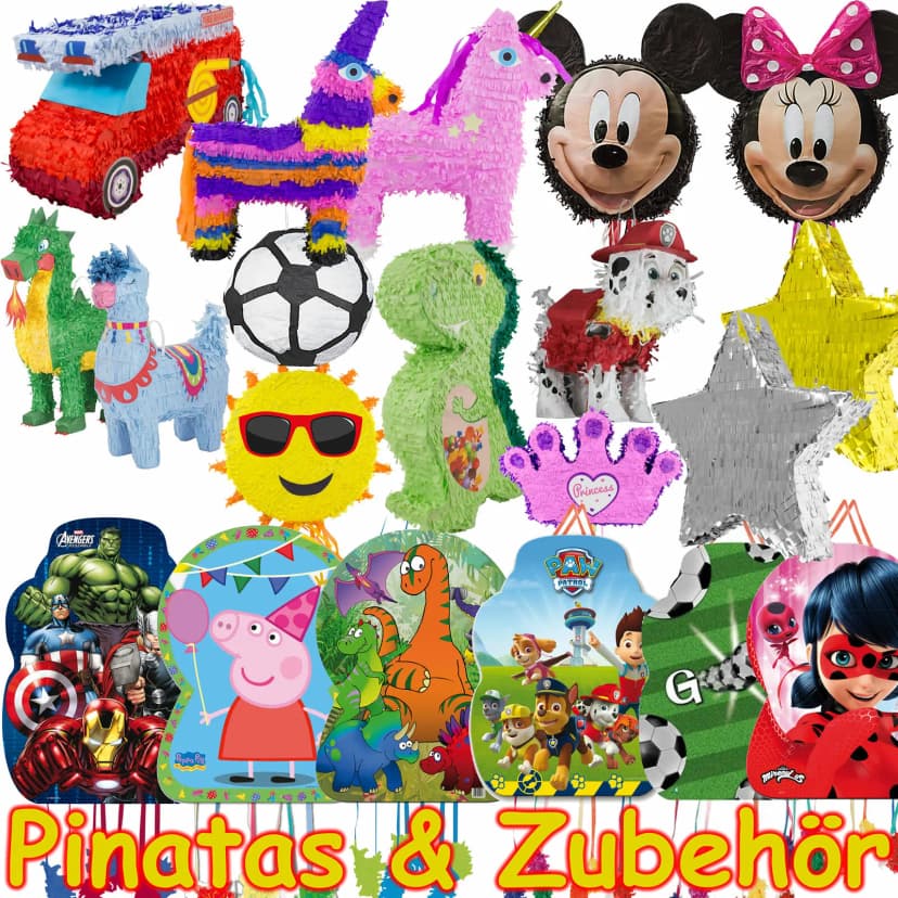 Pinata zum Befüllen - Über 90 Motive - Kinder Geburtstag Party Spiel - MIT VIDEO