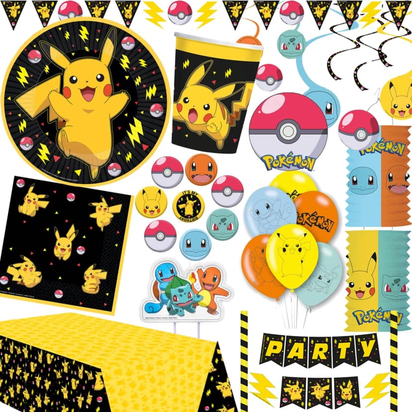 PIKACHU POKEMON PARTY - Geschirr Deko Kindergeburtstag Kinder Party Geburtstag