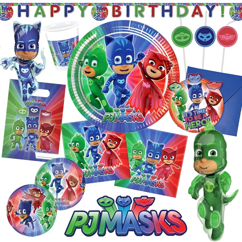PJ MASKS - Geschirr Deko Pyjamahelden Kindergeburtstag Kinder Geburtstag MASK