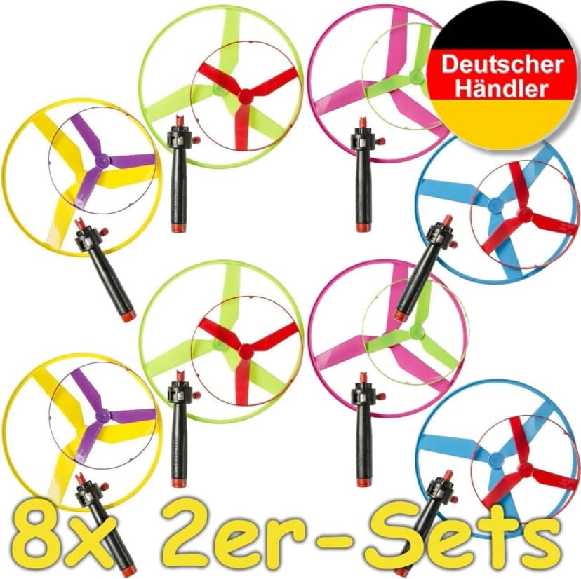 8 FLUGKREISEL Hubschrauber Propeller Spielzeug Kindergeburtstag Kinder Mitgebsel