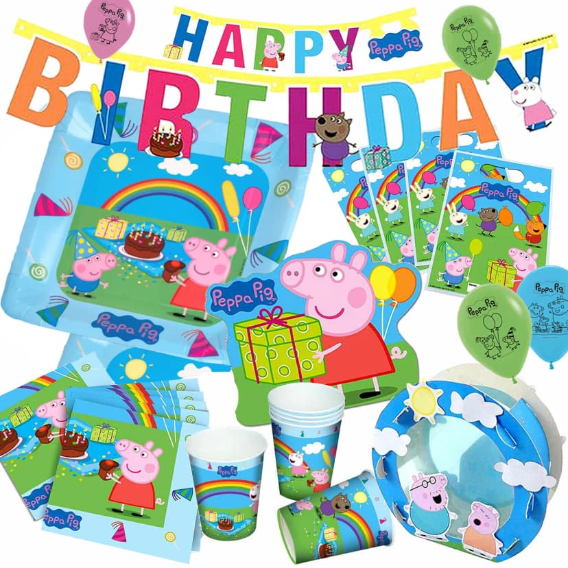 PEPPA WUTZ PIG Geschirr Deko Kinder Geburtstag Party Mitgebsel Kindergeburtstag