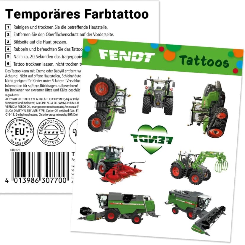 8 Tattoos FENDT TRAKTOR Mitgebsel Geschenk Trecker Bauernhof Kindergeburtstag