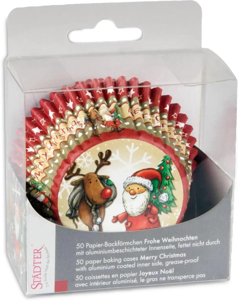 50 Muffinförmchen FROHE WEIHNACHTEN Muffins Backförmchen Adventszeit Nikolaus
