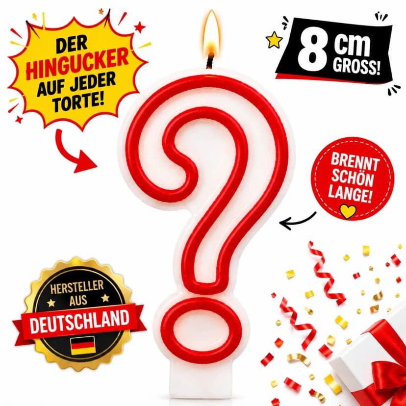 Fragezeichen Geburtstagskerze 8cm Kerze Geburtstag Kinder Party Kindergeburtstag