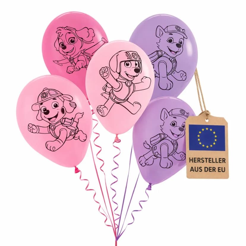 5 Luftballons PAW PATROL Ballon Deko Kinder Mädchen Geburtstag Kindergeburtstag