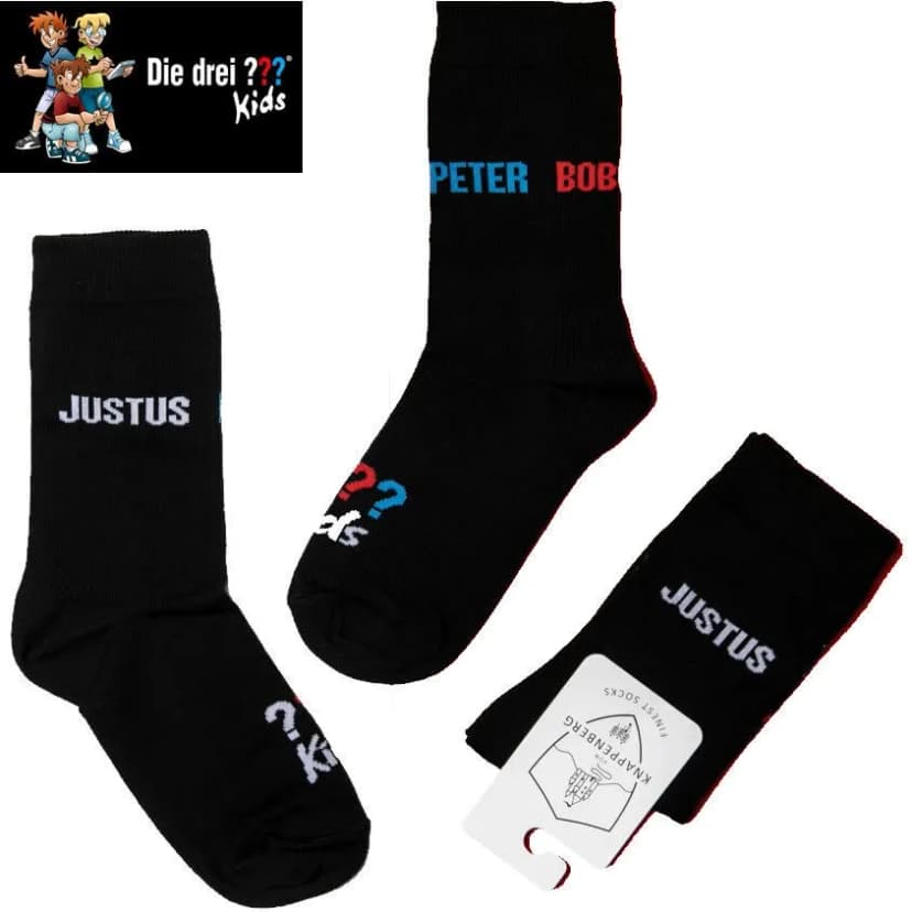 Socken DREI FRAGEZEICHEN KIDS Kinder Strümpfe 3 ? Detektive Geschenke Mitgebsel