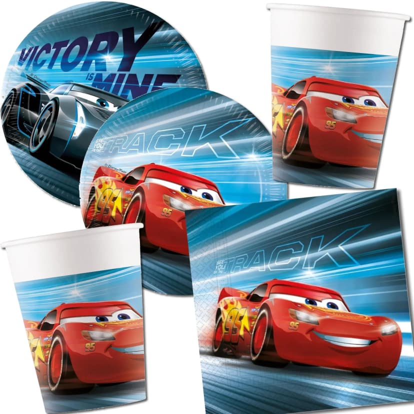 CARS VICTORY IS MINE - Geschirr Deko Kindergeburtstag Kinder Party Disney Auto