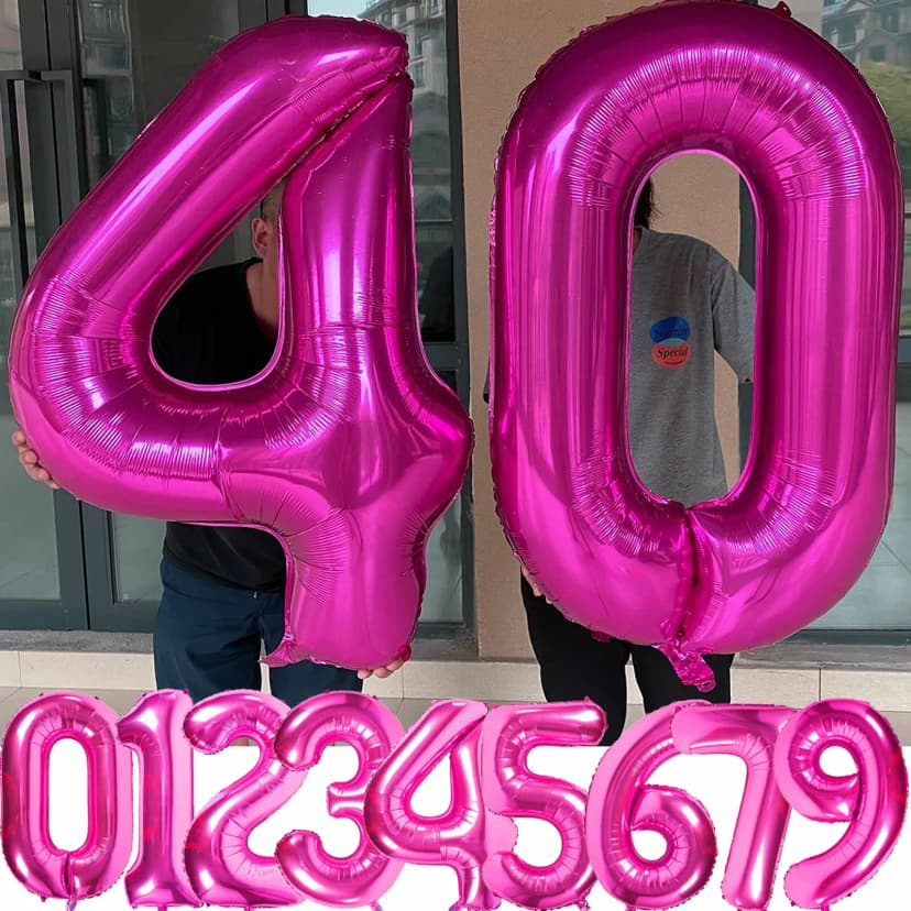 FOLIENBALLONS ZAHLEN MAGENTA - Geburtstag Party Deko Luftballons Helium Ballon