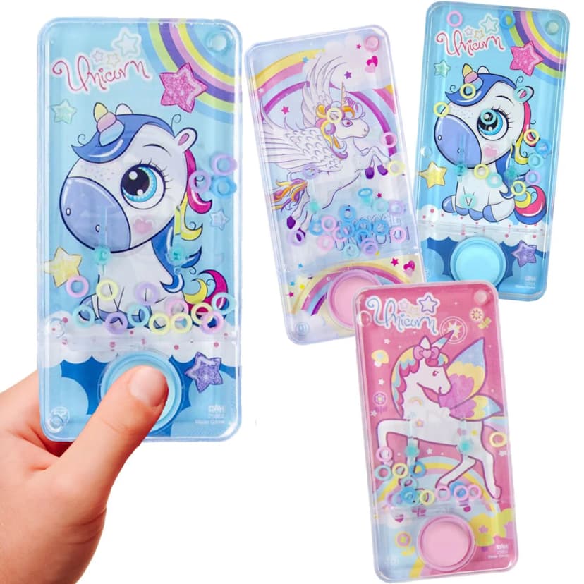3x Geduldspiele EINHORN Flipper-Spielzeug mit Wasser Kinder Party Mitgebsel