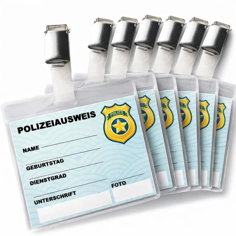 6x POLIZEI AUSWEISE Mitgebsel Kinder Geburtstag Kindergeburtstag Party Deko