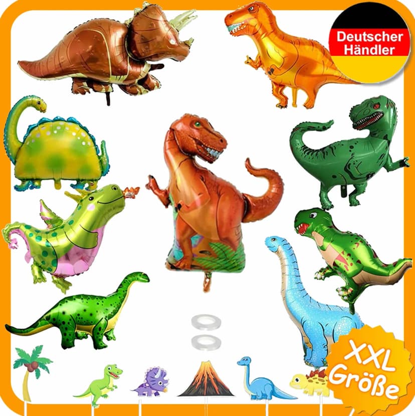 XXL FOLIENBALLONS DINOSAURIER - Dinos Kindergeburtstag Luftballons Helium Deko