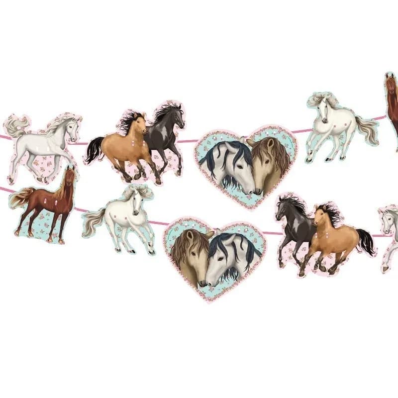 3m Girlande TAPIRELLA PFERDE Deko Pony Kindergeburtstag Party Kinder Geburtstag