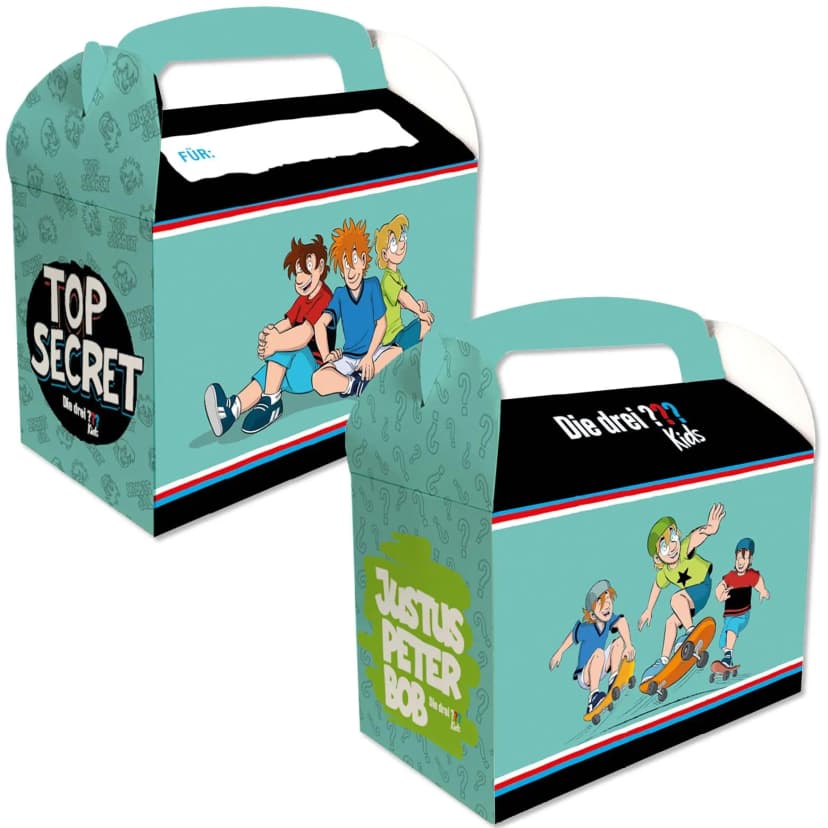 8 Geschenkeboxen DIE DREI FRAGEZEICHEN KIDS Mitgebsel Kindergeburtstag Kinder ??