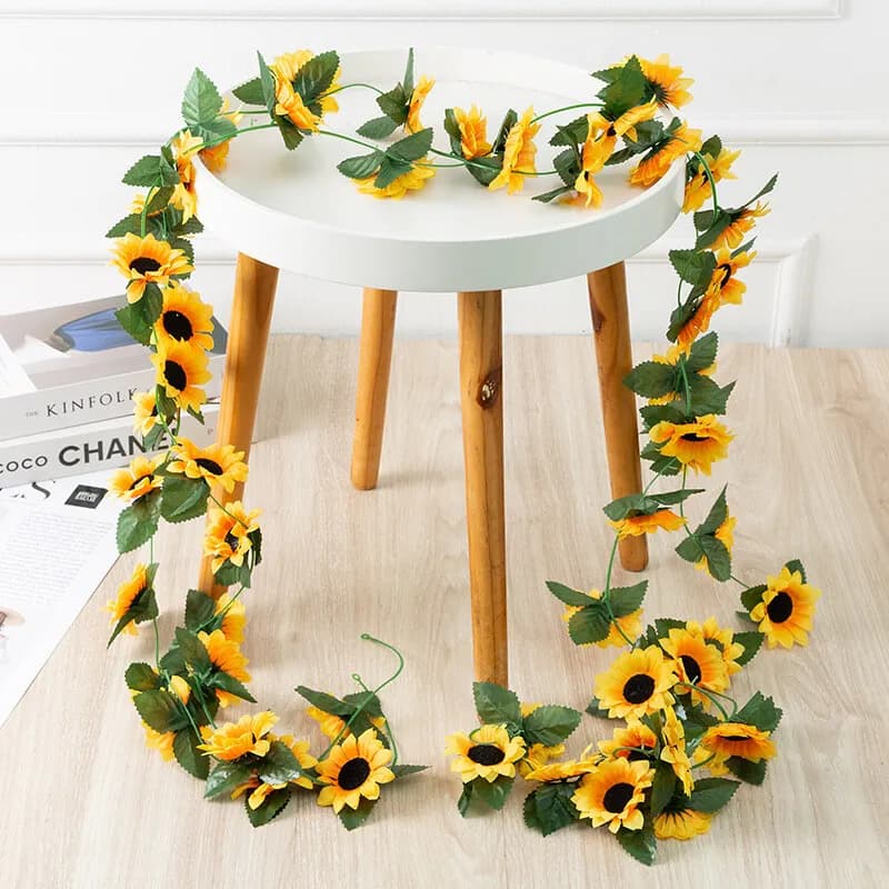 2.3m Künstliche Sonnenblumen Girlande Hänged Blumengirlande Kunstblumen Sommer