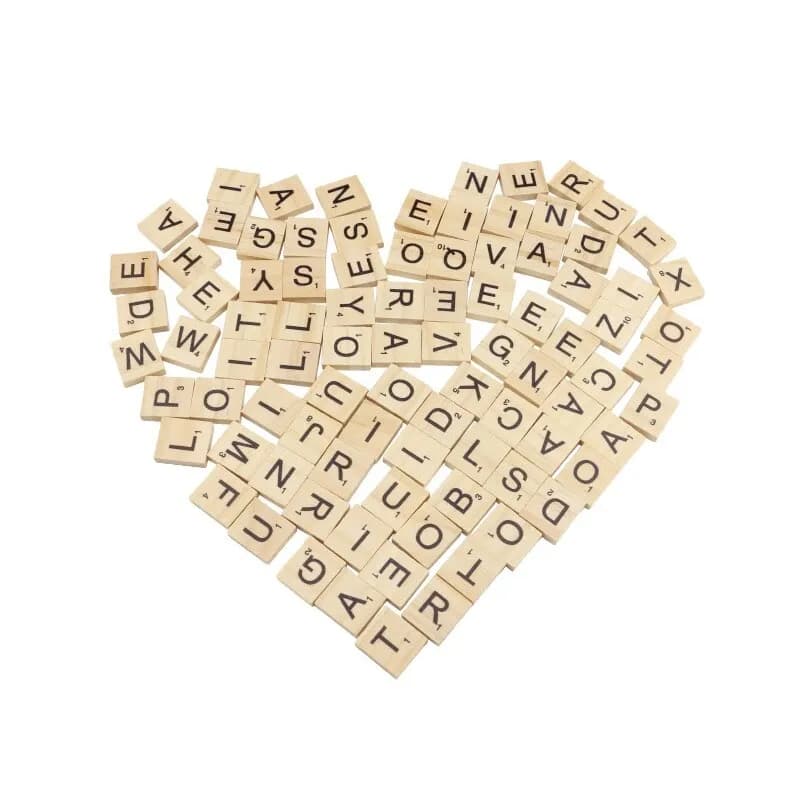 100/200pcs Hölzerne Scrabble Holz Fliesen Buchstaben Zahlen Für Alphabet Spiel