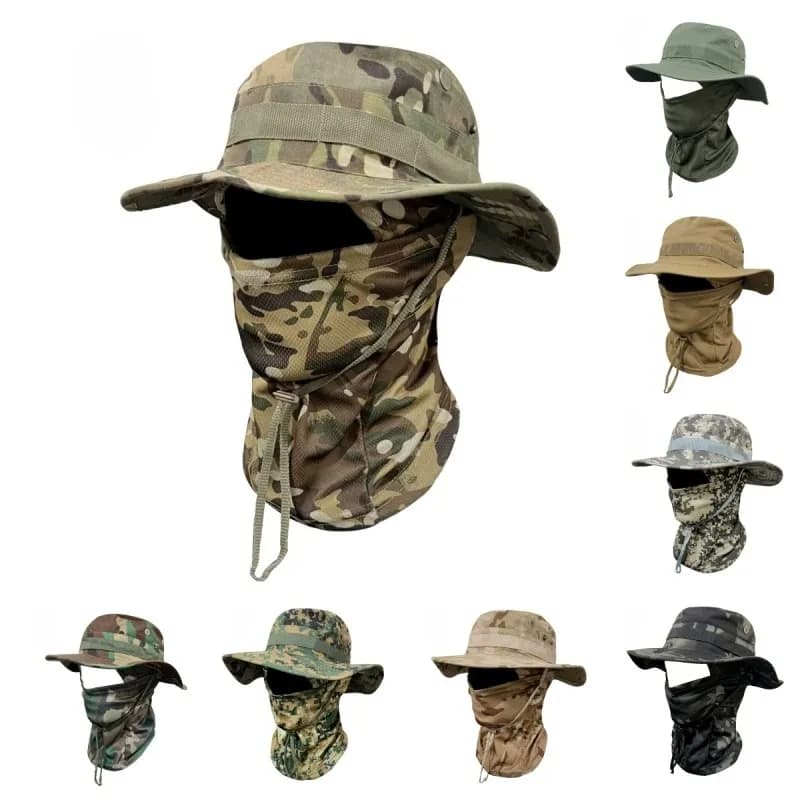 Boonie-Hut Dschungelhut Sonnenhut mit Kopfhaube Nackenschutz Sturmhaube Outdoor