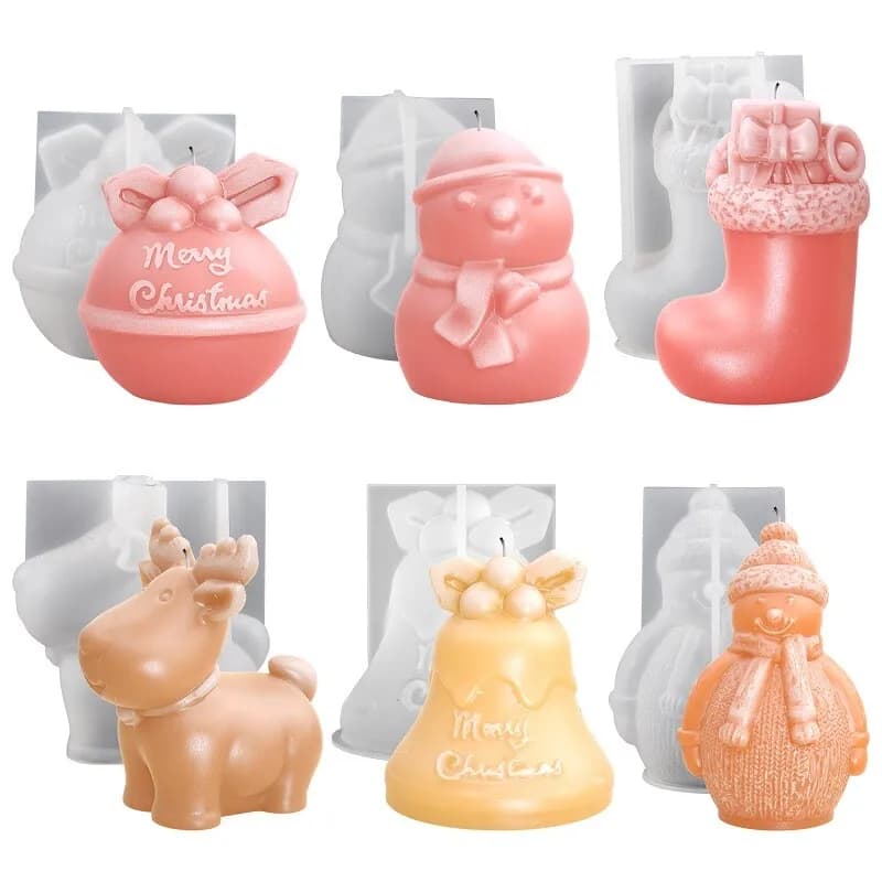 3D Silikonform Kerzenform DIY Kerzengießen Seifen Form Weihnachtskerzen Gießform
