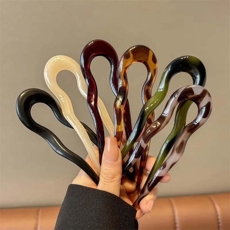 6pcs U-förmige Haarspange Hair Pin Haarnadeln für Hochsteckfrisuren Zufallsfarbe