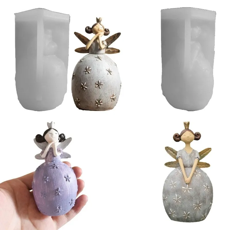 Engel Figur Silikonform DIY Gießform Weihnachten Tischdeko Basteln Gartenengel