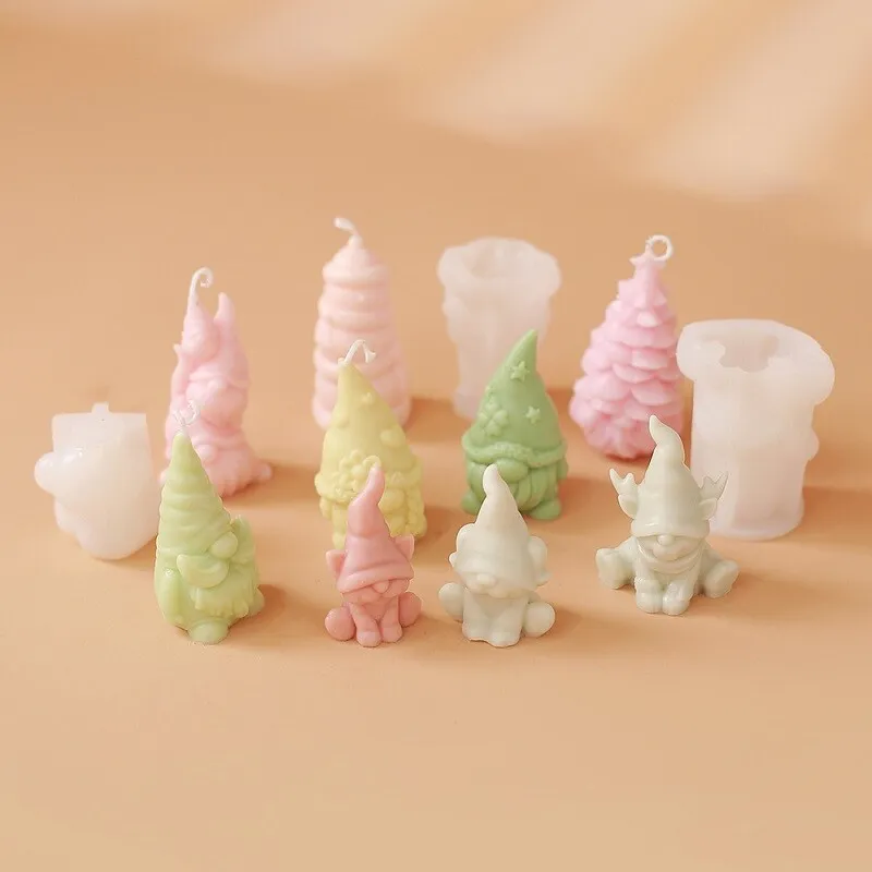 3D Silikonform Kerzenform DIY Xmas Kerzengießen Seifen Form Kerzen Gießform Neu