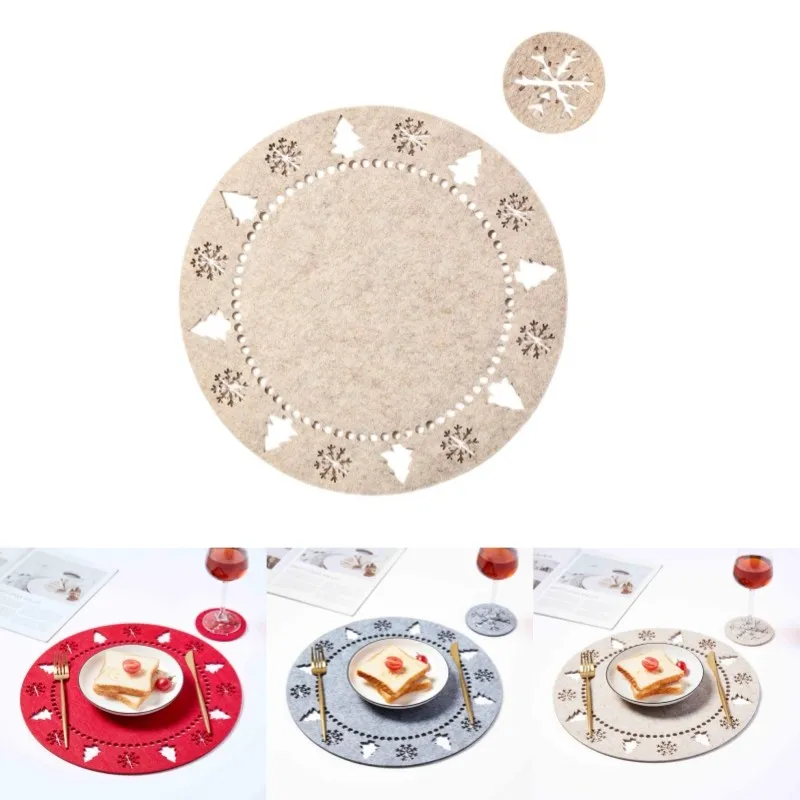 6 Set Tischset Untersetzer Platzset Mit Wintermuster Weihnachten Tischdekoration