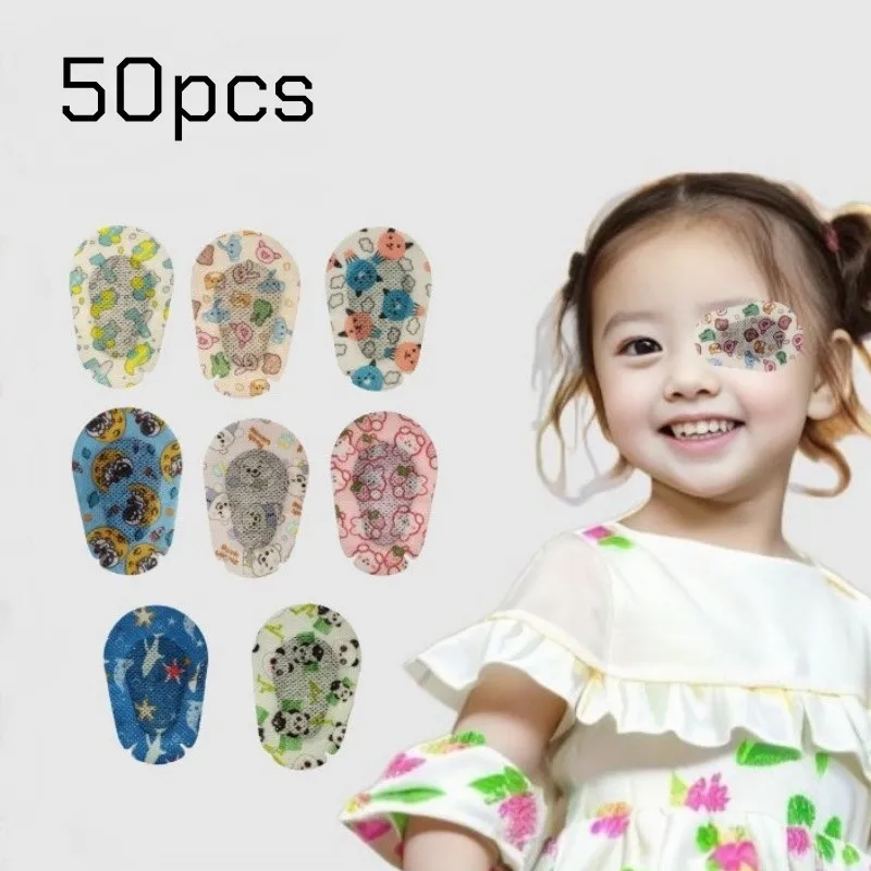 50pcs Amblyopie-Augenpflaster Einweg-Verdunkelungs-Augenklappen für Kinder Neu