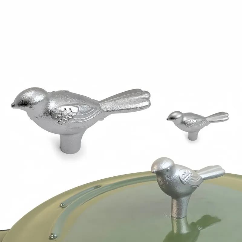 Deckelknopf Topfdeckelgriff Ersatzgriff für Bräter Emaille Gusseisen Topf Vogel