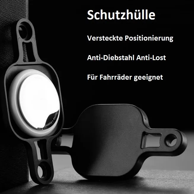 Halterung für Apple AirTag Fahrrad Halter E-Bike Diebstahl Schutz Hülle Schwarz