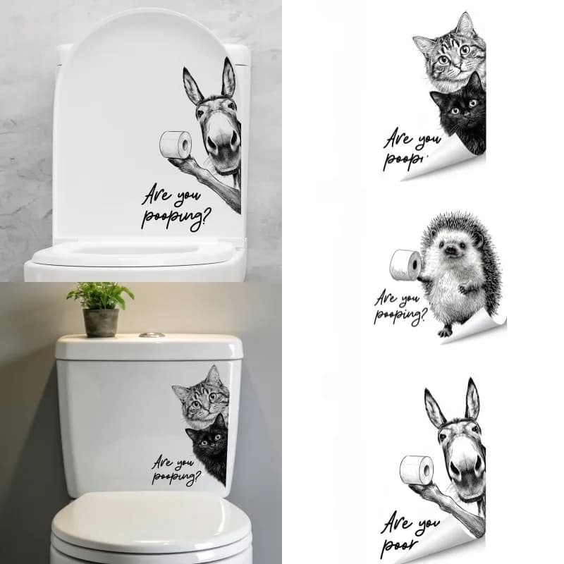 3er Toilettendeckel Aufkleber Wandbilder Deko Sticker für WC Klo Badezimmer Sitz