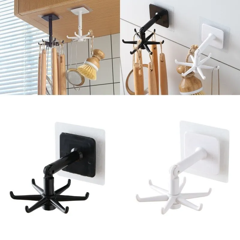 2x Hakenleiste selbstklebend Küche Küchenleiste Hängeleiste Stange 360 ° Drehung
