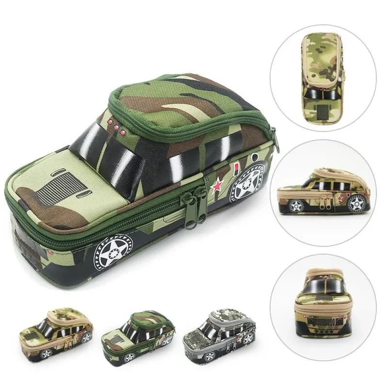 Federmäppchen Schlampermäppchen Leer Federtasche Tarnwagen Schulanfang Geschenke