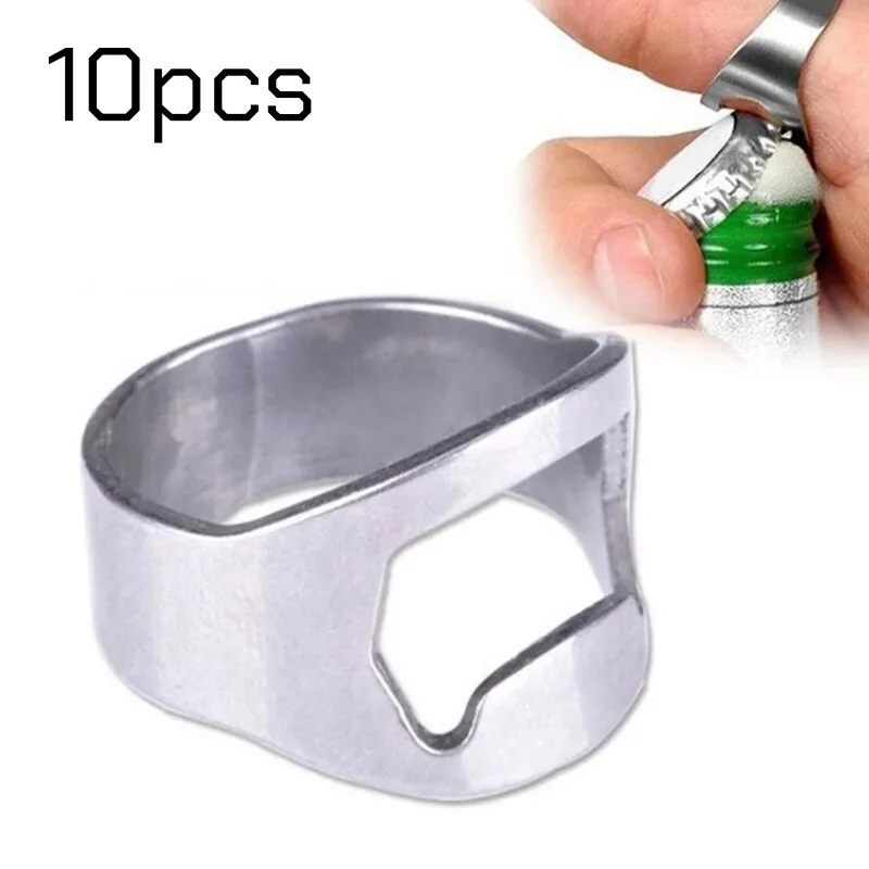 10 Edelstahl Ring Bieröffner Bier Flaschen Öffner Flaschenöffner Ring Party Tool