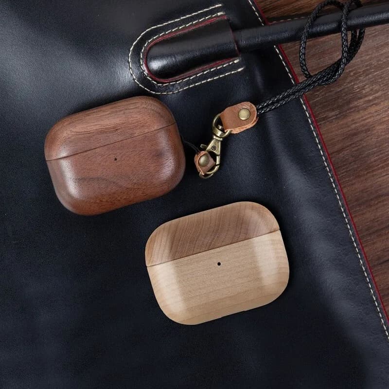 Holz AirPods3 AirPods Pro1/2 Case Hülle Cover Schutzhülle Air Pods Box Walnut