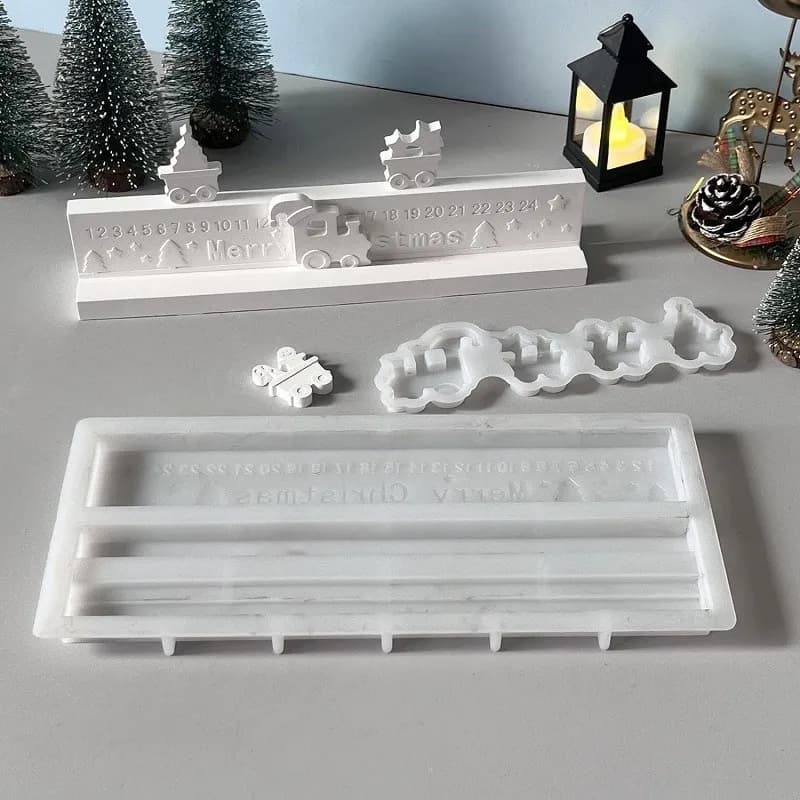 Silikonform Gießform für DIY Adventskalender Weihnachten Basteln Zug Dekoration