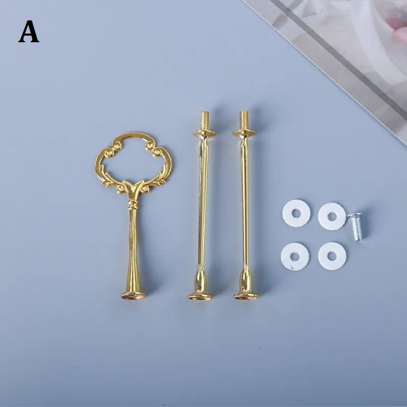 1-3 Set Mini Metallstangen Mittellochausstech für 2 bis 3 Etagere Tortenständer