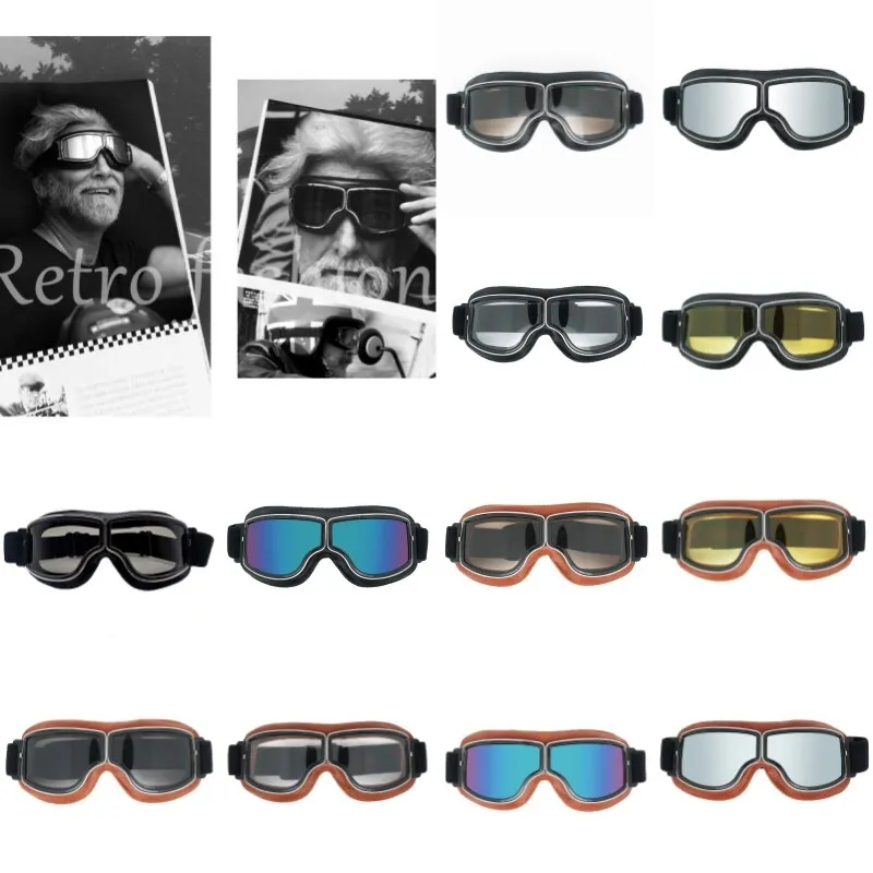 Motorradbrille Bikerbrillen für Brillenträger für Motorradhelme Pilot Motorräder