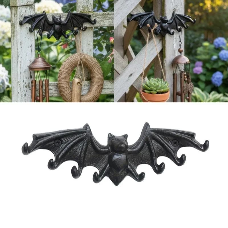 Fledermaus Gusseisen Wandbehang Deko Outdoor Wandhaken Garten Deko Geschenk Neu