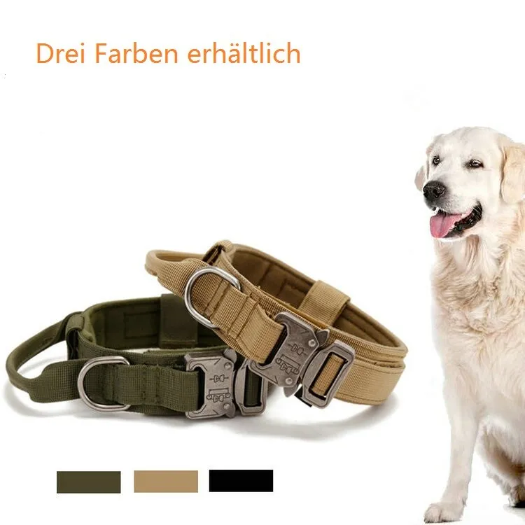 Taktisches Hundehalsband mit Griff K9 Militär Nylon Halsband Gepolstert