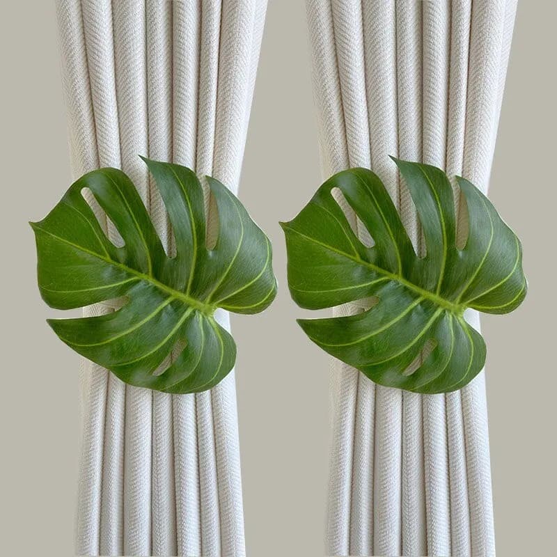 1/2x Künstliche Pflanzen Monstera Raffhalter Elastizität Vorhang Gardinen Halter