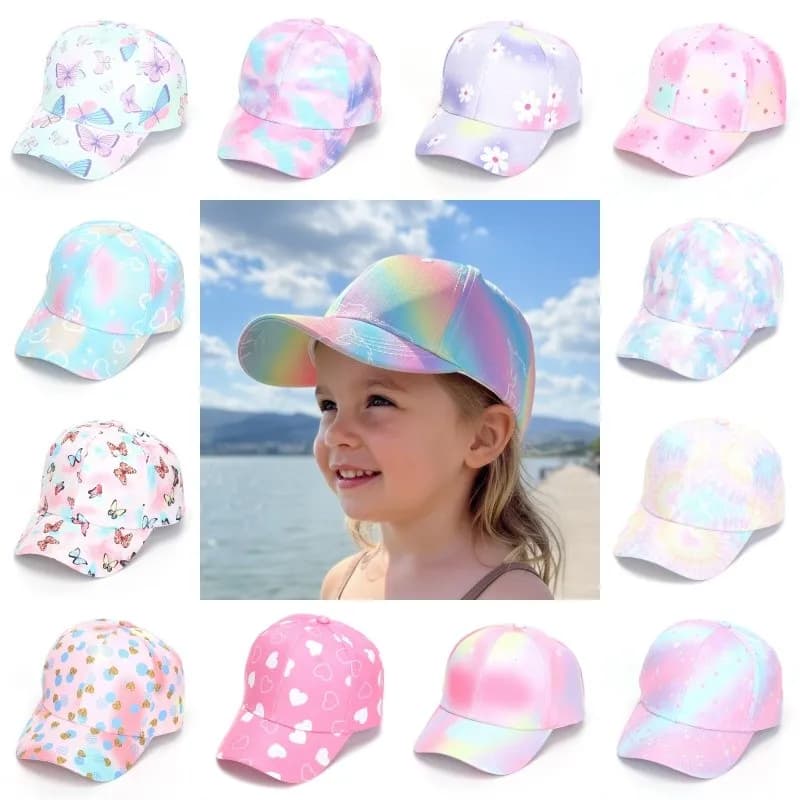 Kinder Basecap Sonnenhut mit Muster Baseball Cap für Jungen Mädchen Verstellbar
