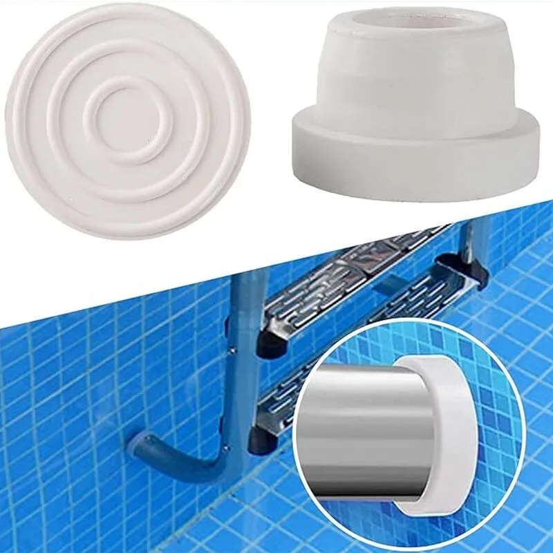 2-teilige Poolleiter Gummipuffer Stopper Für Pool-Leiter Zubehör Verdicktes Weiß