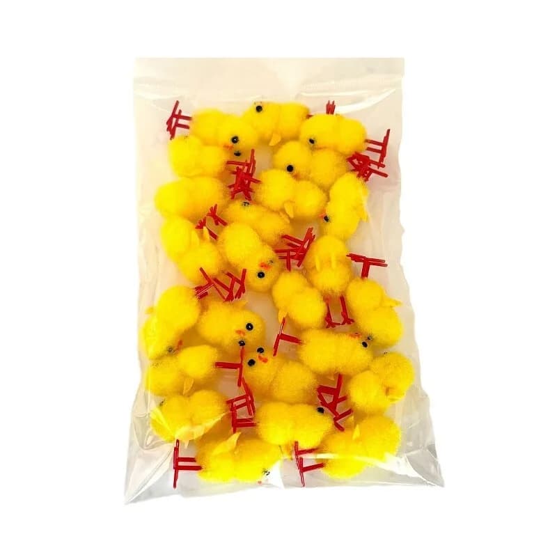 24-72er Mini Osterküken Ostern Chenille Küken Plüsch Nestküken Kinder Party Deko
