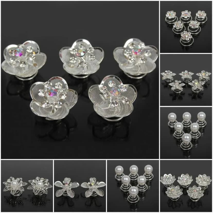 Strass und Perlen Curlies Braut Kommunion Hochzeit Haarschmuck Blüten