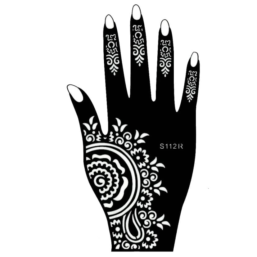 Henna Tattoo Schablone Hand Rechts Kina Handbemalung Dövme Mehndi