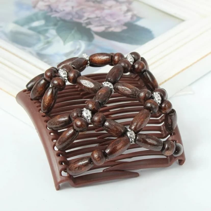 Trend African Hairclip Haarklammer Butterfly Haarkamm Holzdesign Braun