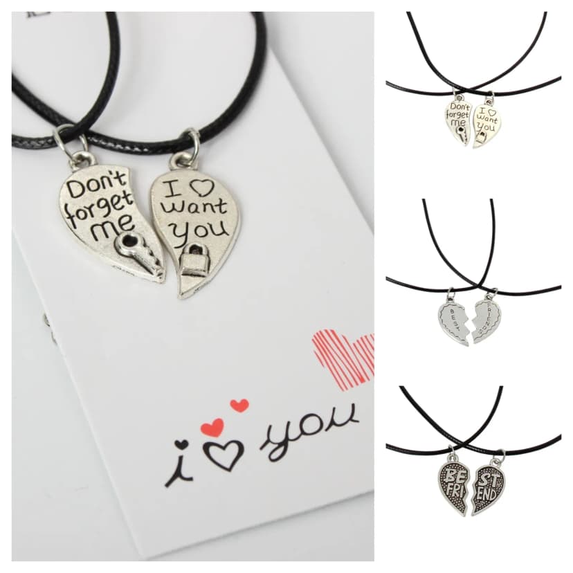 2 x Halskette BFF best friends Freundschaft Herz Anhänger Set Geschenkidee