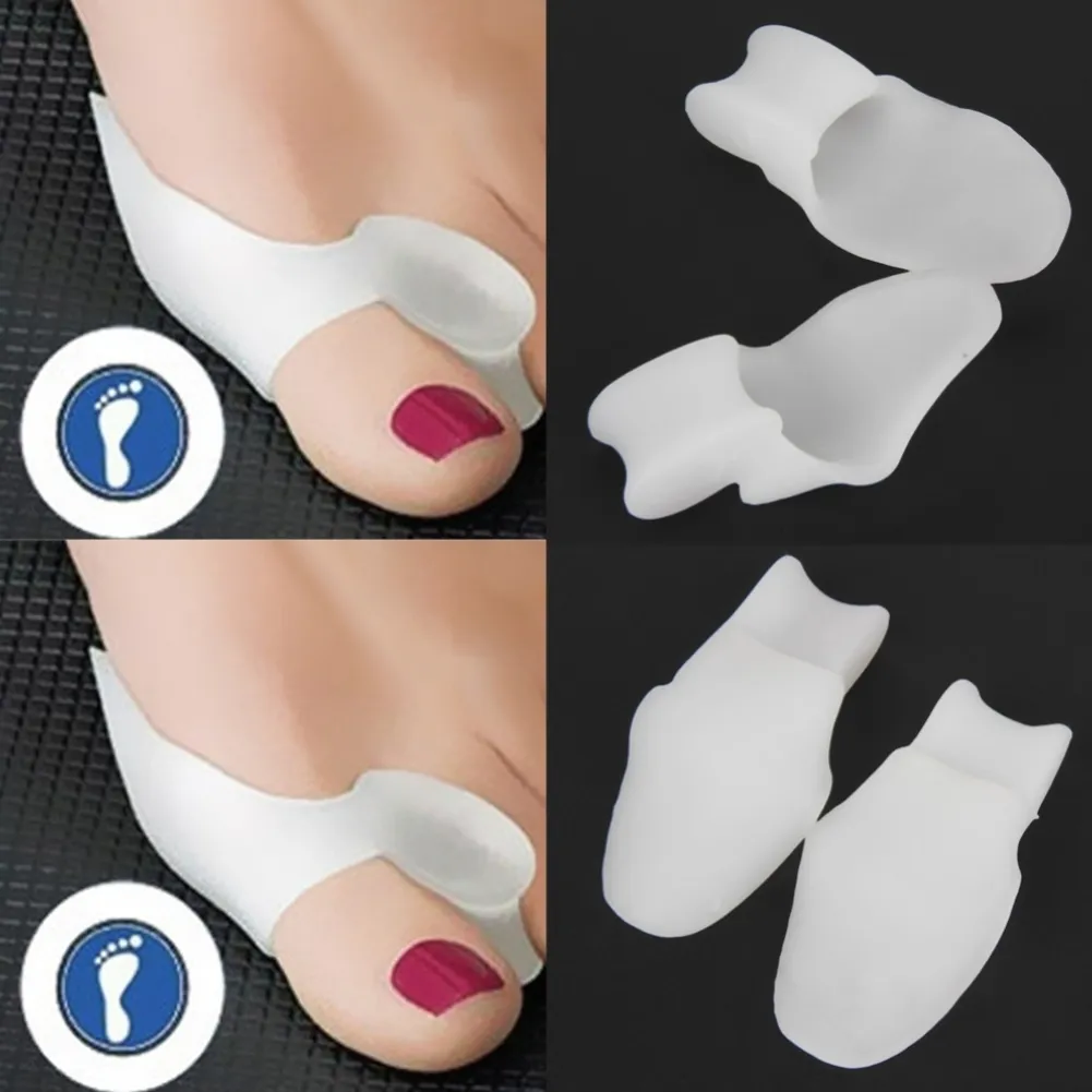2 Silikon Hallux Valgus Zehenspreizer Reibungsschutz Ballenschutz Fußbandage